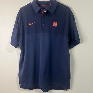 Men's Nike Dri-Fit Syracuse Orange Polo Shirt Mens Sz L Navy